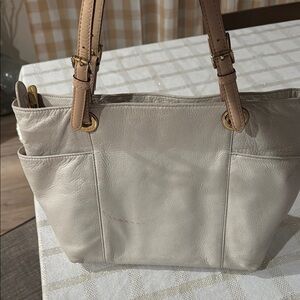 MICHAEL Michael Kors Cream Leather Tote